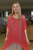 Made in Italy Seville Cotton Summer Knit Top Watermelon 